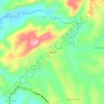 Cagay topographic map, elevation, terrain