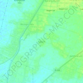 Bagon topographic map, elevation, terrain