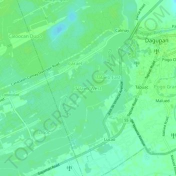 Talaeb West topographic map, elevation, terrain