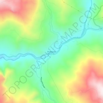 Bridgeville topographic map, elevation, terrain