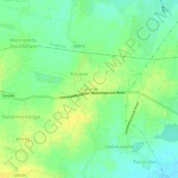 Karanai topographic map, elevation, terrain