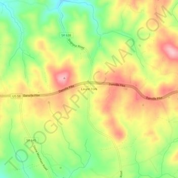 Laurel Fork topographic map, elevation, terrain