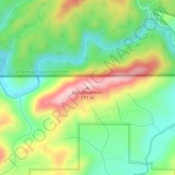 Iron Mountain topographic map, elevation, terrain