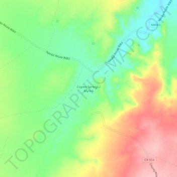 Coyote Springs topographic map, elevation, terrain