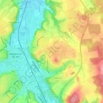 Bergerhausen topographic map, elevation, terrain