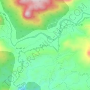 Kalkandi topographic map, elevation, terrain