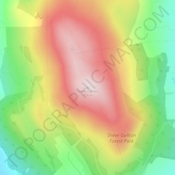 Slieve Gullion topographic map, elevation, terrain
