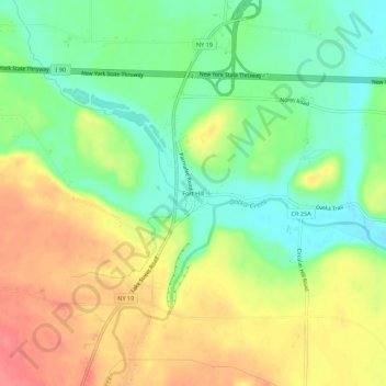 Fort Hill topographic map, elevation, terrain