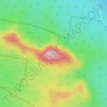 Mount Kooyoora topographic map, elevation, terrain