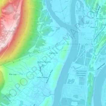Old Farm topographic map, elevation, terrain