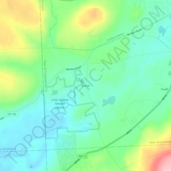 Gracie topographic map, elevation, terrain
