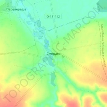 Smordva topographic map, elevation, terrain