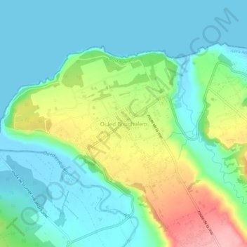 Ouled Boughalem topographic map, elevation, terrain