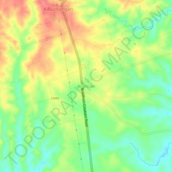 Aroman topographic map, elevation, terrain