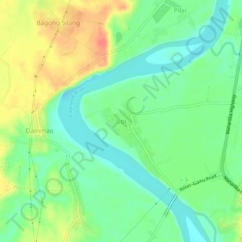 Upi topographic map, elevation, terrain