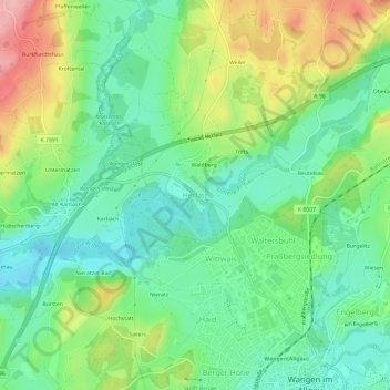 Herfatz topographic map, elevation, terrain