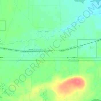 Cordell topographic map, elevation, terrain