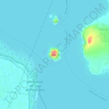 Janitzio topographic map, elevation, terrain
