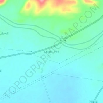 Chendurthi topographic map, elevation, terrain