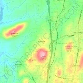 Westridge topographic map, elevation, terrain