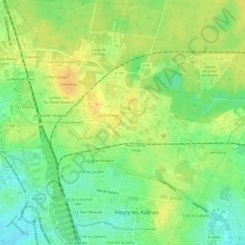 Le Chène Rond topographic map, elevation, terrain