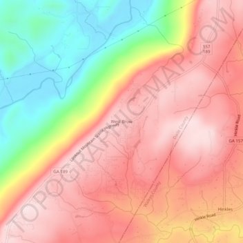 West Brow topographic map, elevation, terrain