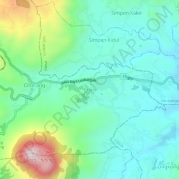 Ciaro topographic map, elevation, terrain