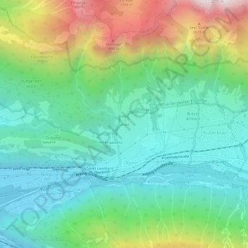 Grubs topographic map, elevation, terrain