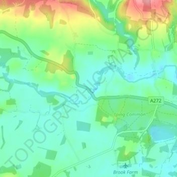 Trotton topographic map, elevation, terrain