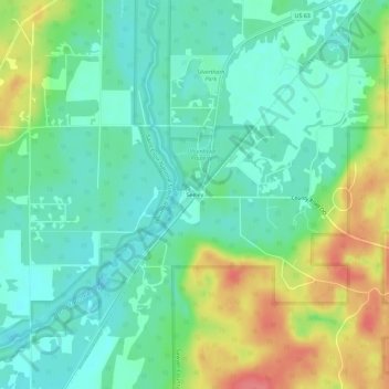 Seeley topographic map, elevation, terrain