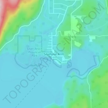 Seymour Arm topographic map, elevation, terrain