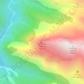 Puntal de Valencia topographic map, elevation, terrain