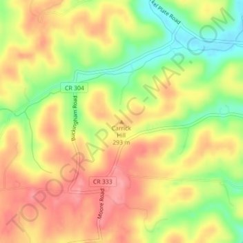 Carrick Hill topographic map, elevation, terrain