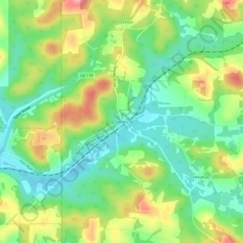Stanley topographic map, elevation, terrain
