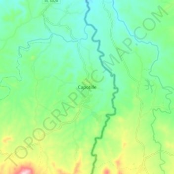 Capotille topographic map, elevation, terrain