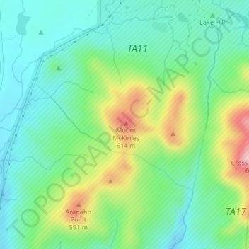 Mount McKinley topographic map, elevation, terrain