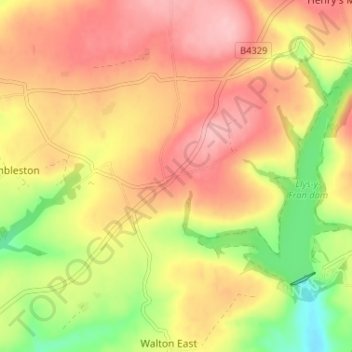 Woodstock topographic map, elevation, terrain