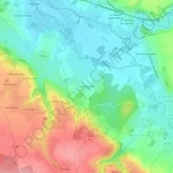 Les Essarts topographic map, elevation, terrain