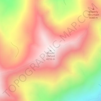 Mount Oxford topographic map, elevation, terrain