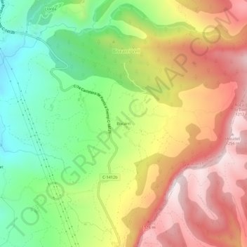 Biscarri topographic map, elevation, terrain