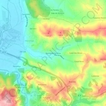 Quinta da Ferraria topographic map, elevation, terrain