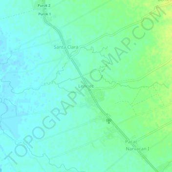 Lennec topographic map, elevation, terrain