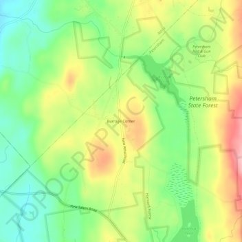 Burrage Corner topographic map, elevation, terrain