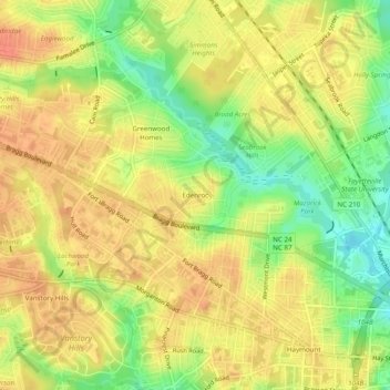 Edenroc topographic map, elevation, terrain