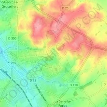 La Fouquerie topographic map, elevation, terrain