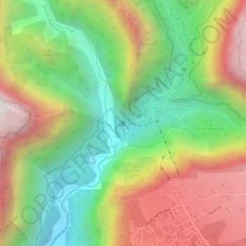 Cascade Grand Bassin topographic map, elevation, terrain