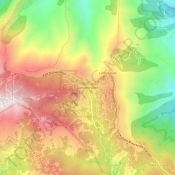 Summerhaven topographic map, elevation, terrain