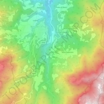 Sesta Inferiore topographic map, elevation, terrain
