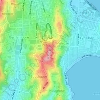 Mount Albert topographic map, elevation, terrain