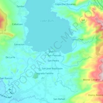 Buhi topographic map, elevation, terrain